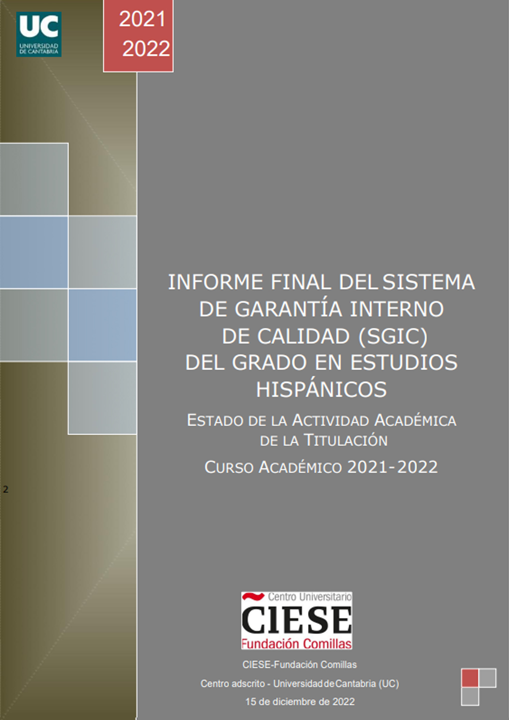 Informe SGIC Calidad Grado EEHH 2021-2022