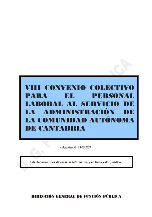 VIII Convenio colectivo personal laboral Gobierno de Cantabria