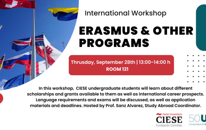 Worshop Erasmus and other programs CIESE-Fundación Comillas