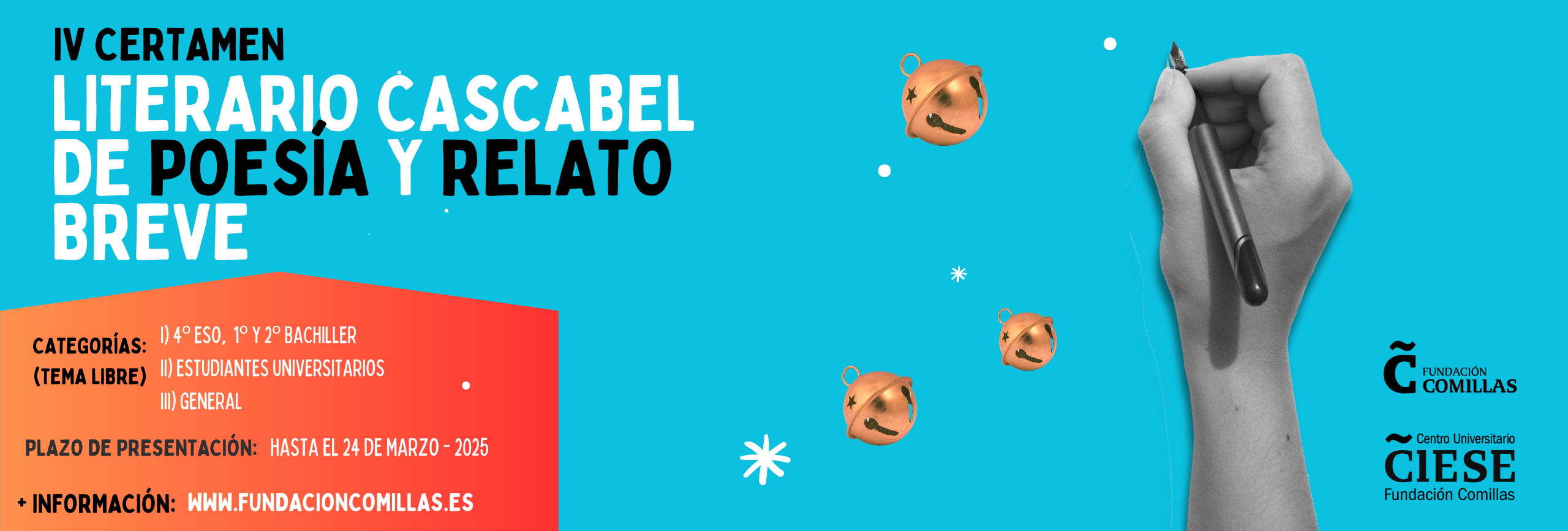 Participa en el certamen literario Cascabel de Poesía y Relato Breve de la Fundación Comillas